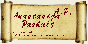Anastasija Paskulj vizit kartica